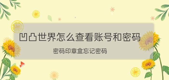 凹凸世界怎么查看账号和密码 密码印章盒忘记密码？